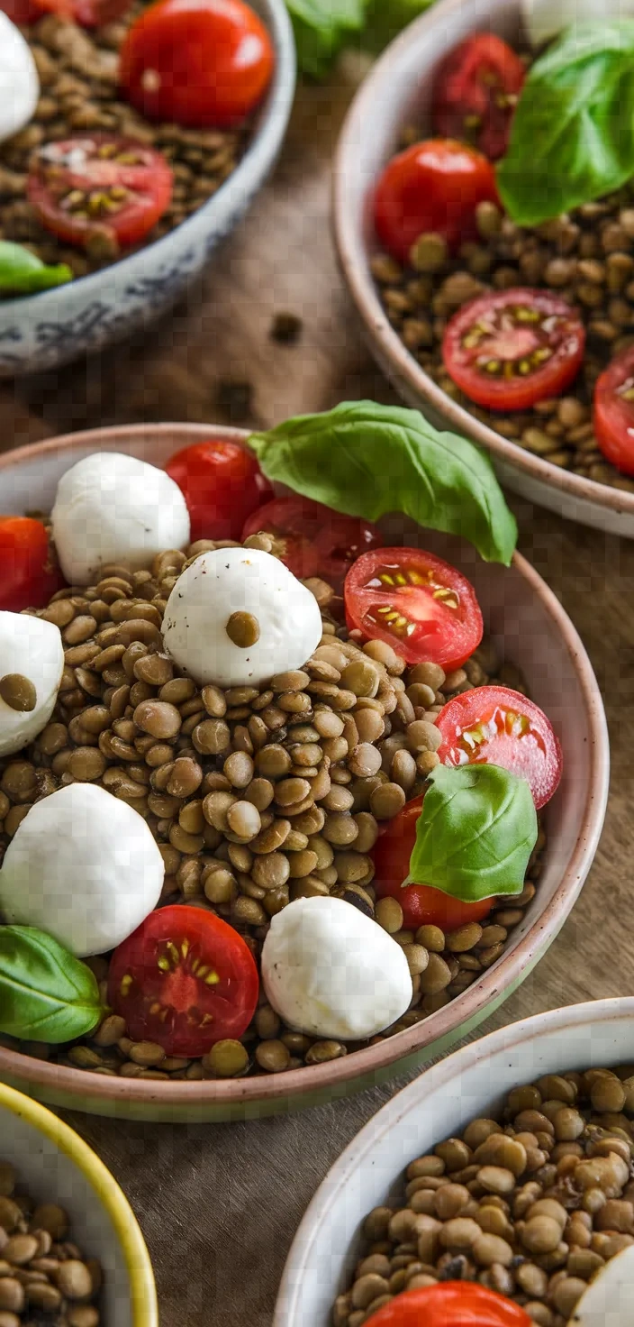 Ingredients photo for Caprese Lentil Salad Recipe