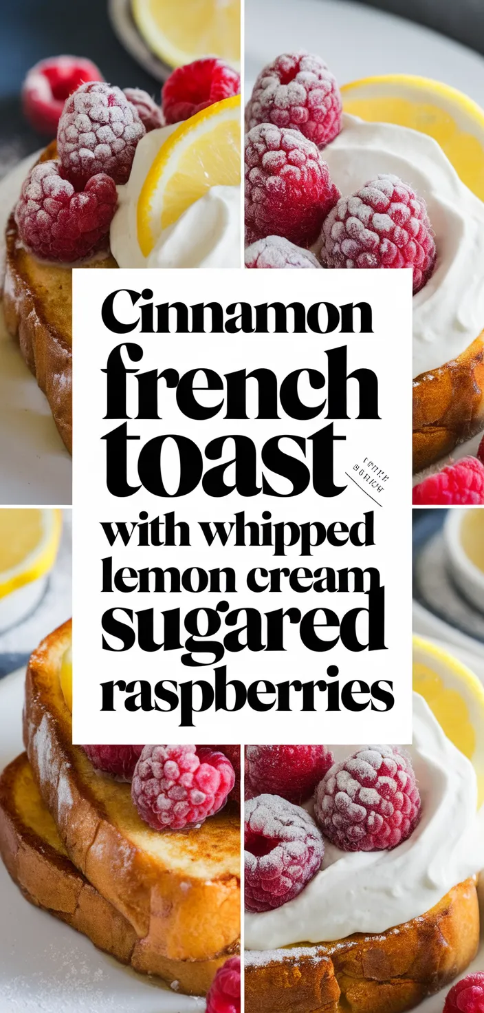 A photo of Cinnamon French Toast With Whipped Lemon Cream Sugared Raspberries Recipe