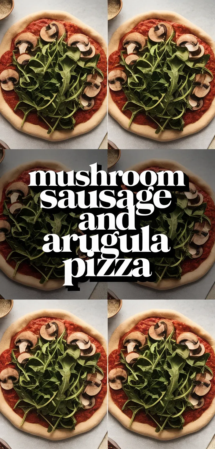 A photo of Mushroom Sausage And Arugula Pizza Recipe