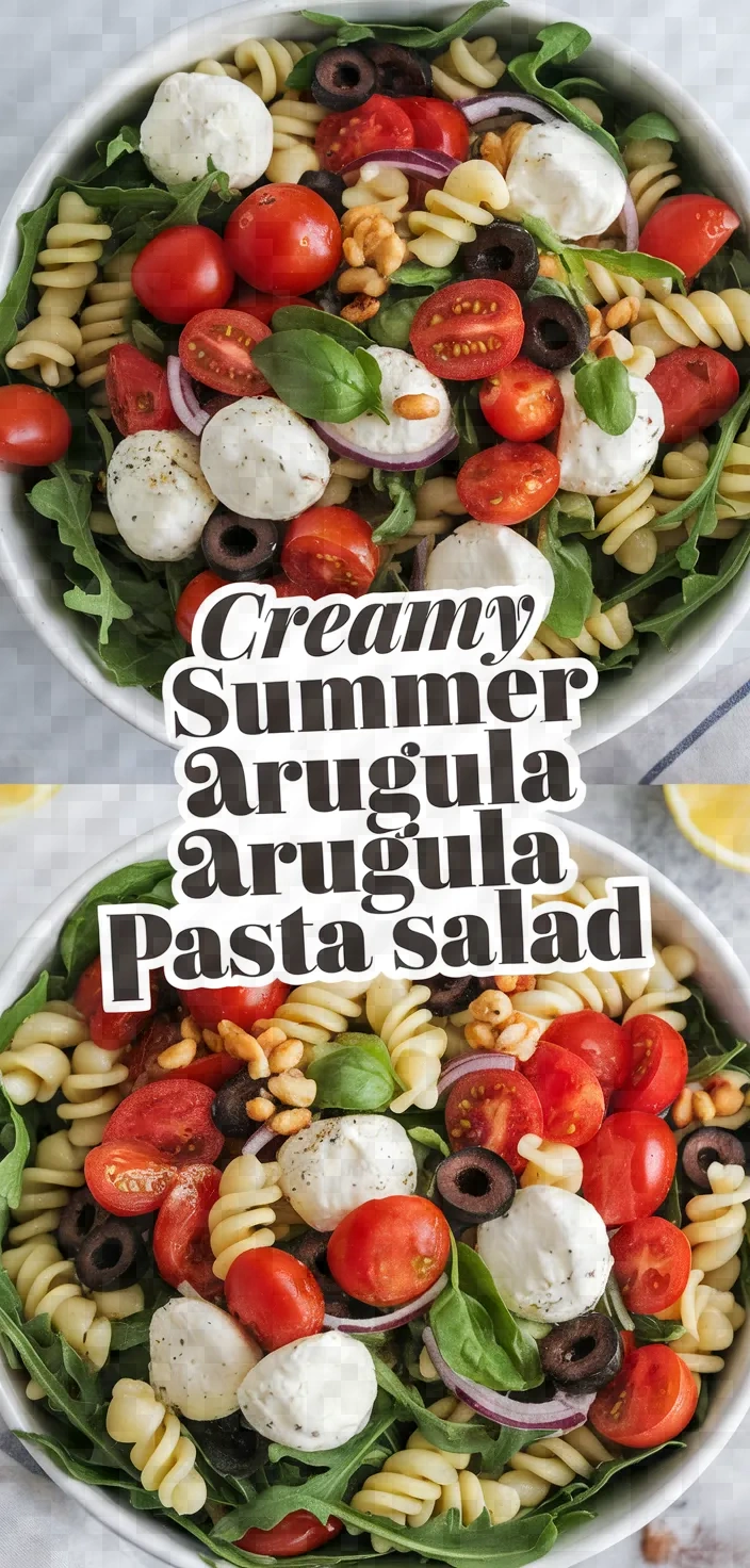 Creamy Summer Arugula Pasta Salad Recipe