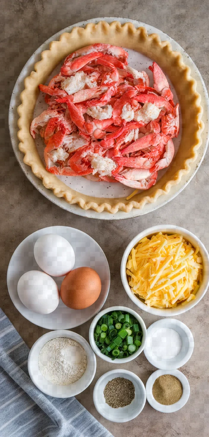 Ingredients photo for Easy Crab Quiche Recipe