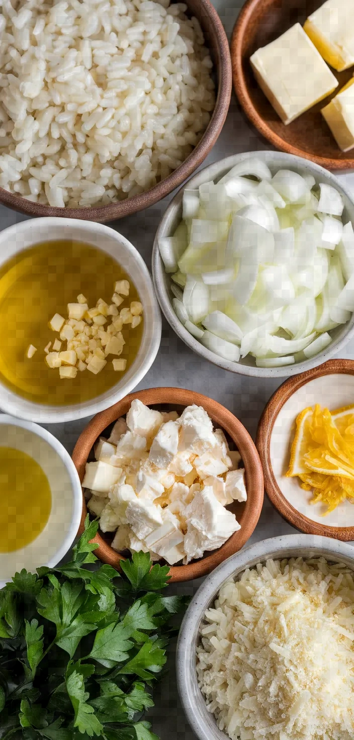 Ingredients photo for Goats Cheese Risotto Recipe