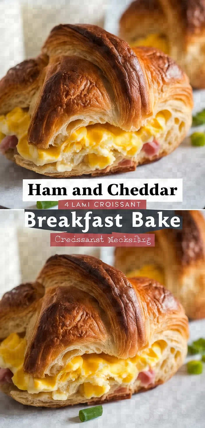 Ham And Cheddar Croissant Breakfast Bake Recipe