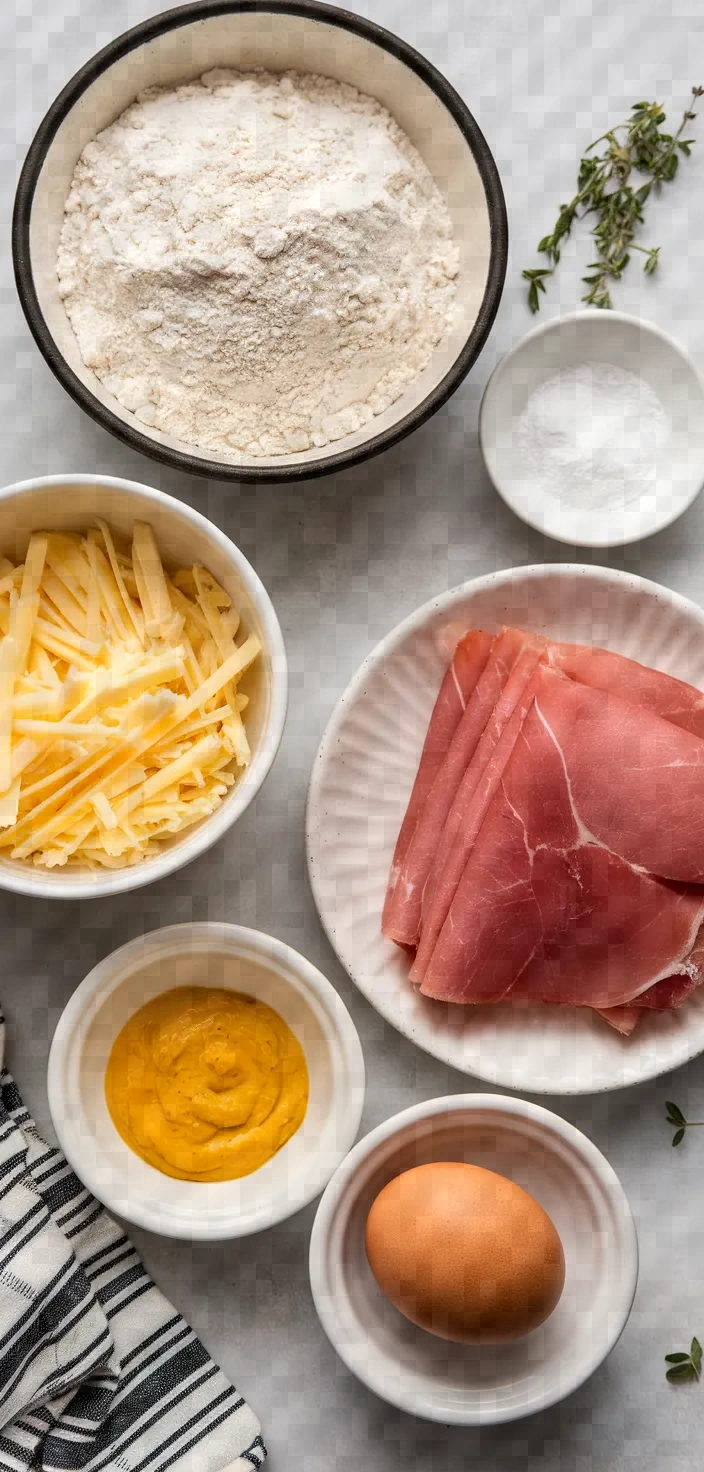 Ingredients photo for Ham And Cheese Galette Recipe