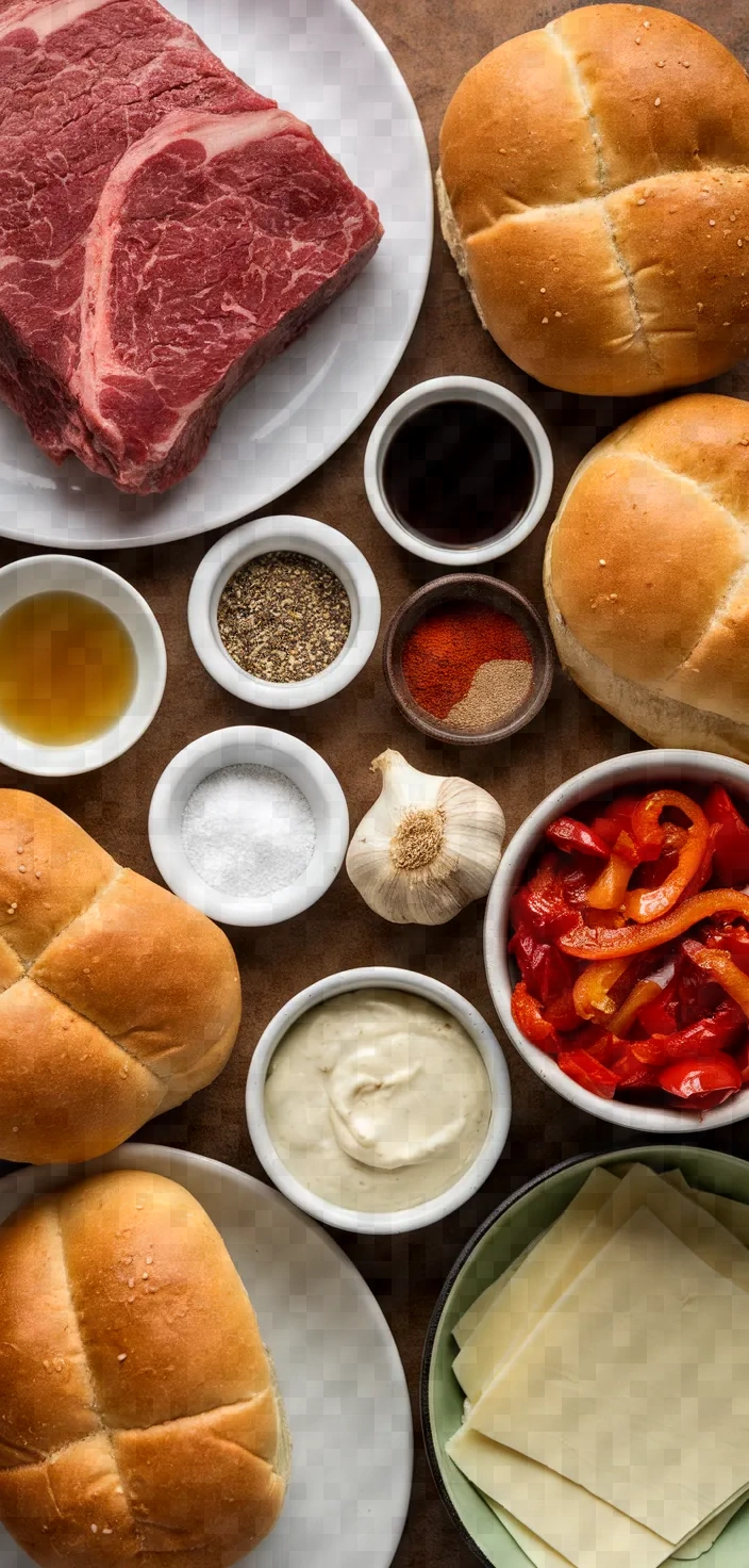 Ingredients photo for Italian Beef Sandwich With Roasted Garlic Aioli Recipe