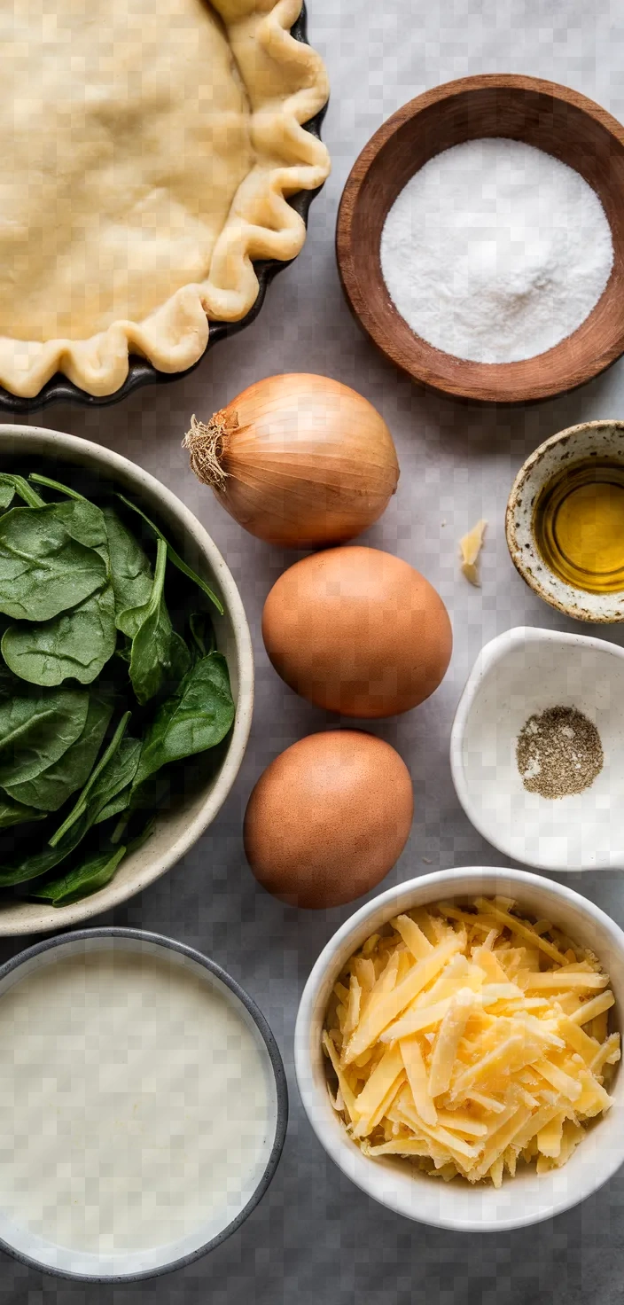 Ingredients photo for Spinach Quiche Recipe