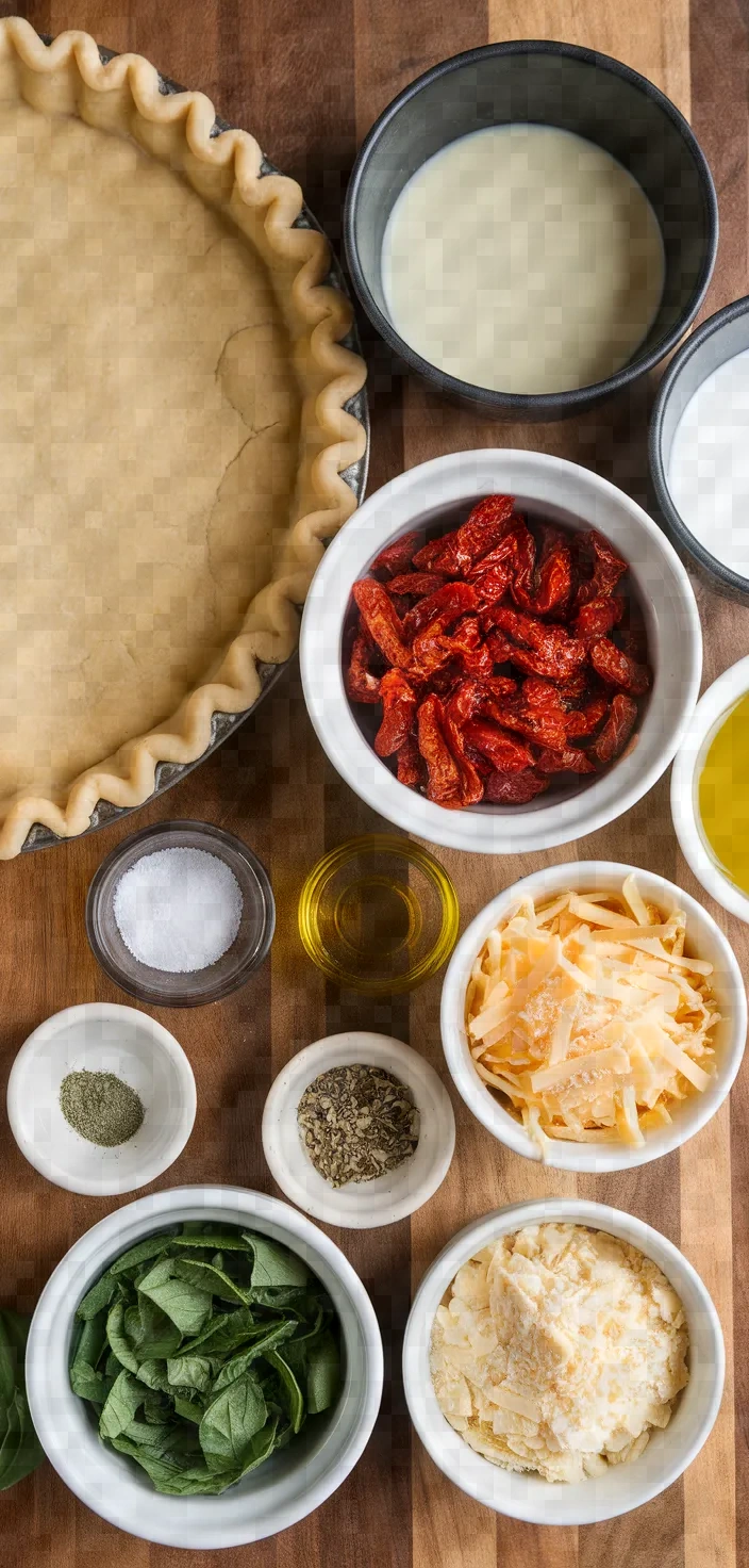 Ingredients photo for Sun Dried Tomato Quiche Recipe