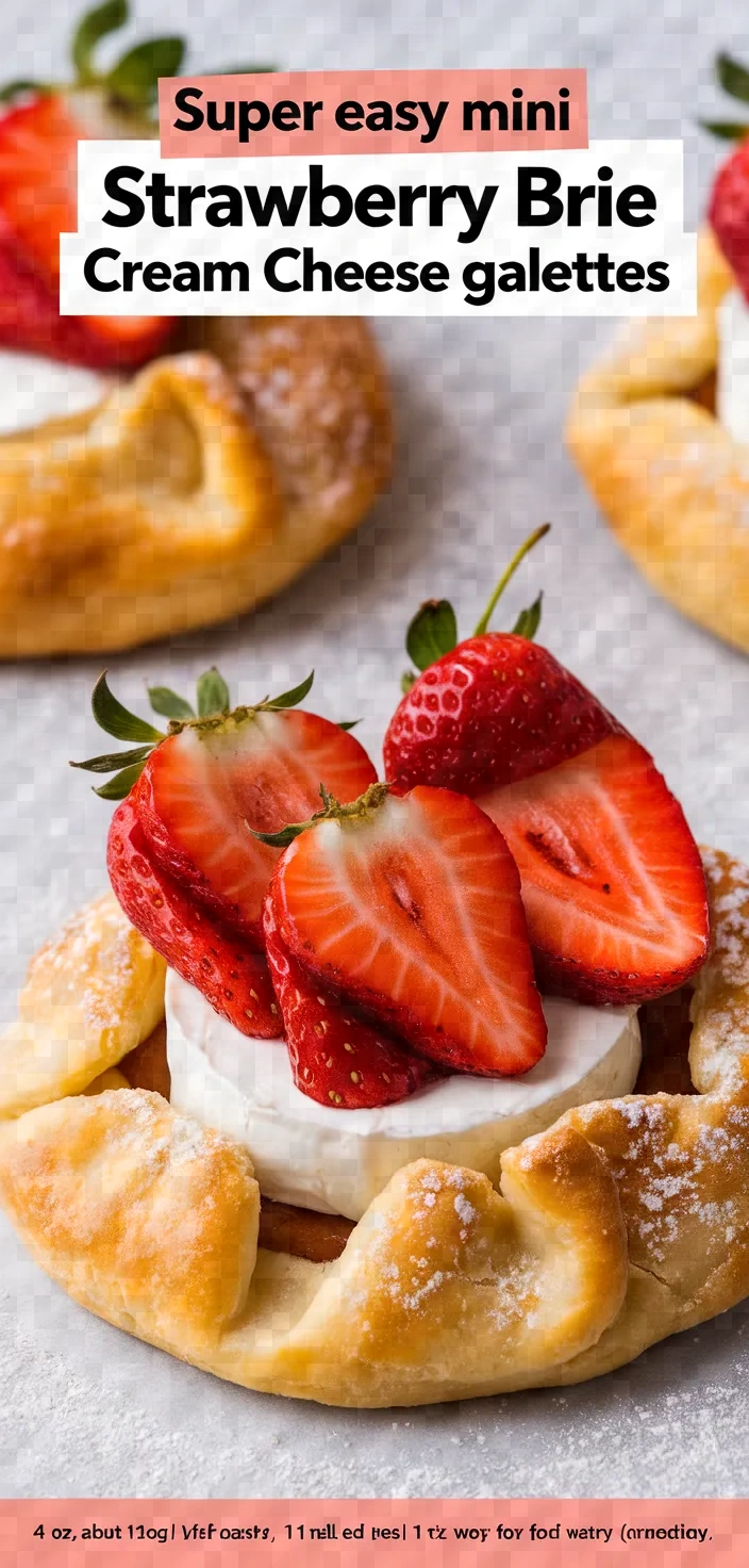 Super Easy Mini Strawberry Brie Cream Cheese Galettes Recipe