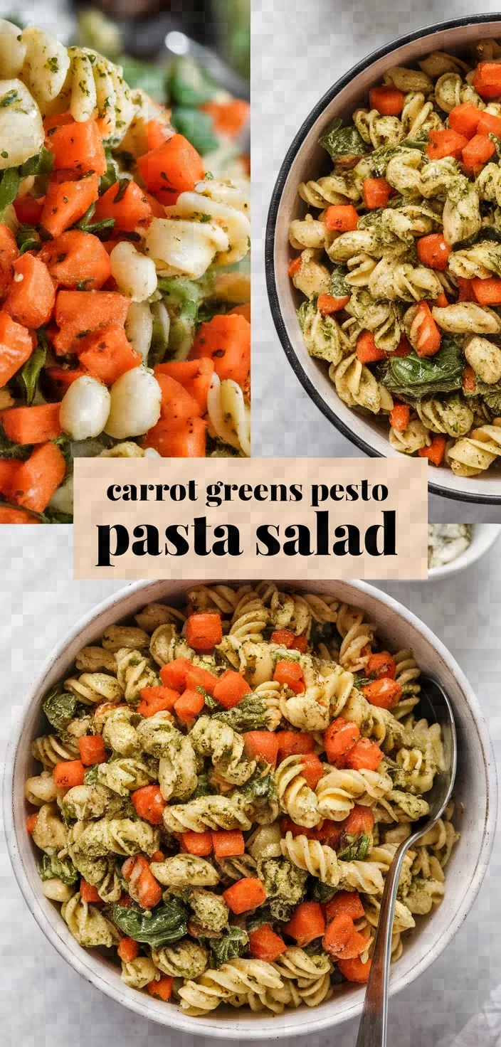 Carrot Greens Pesto Pasta Salad Recipe