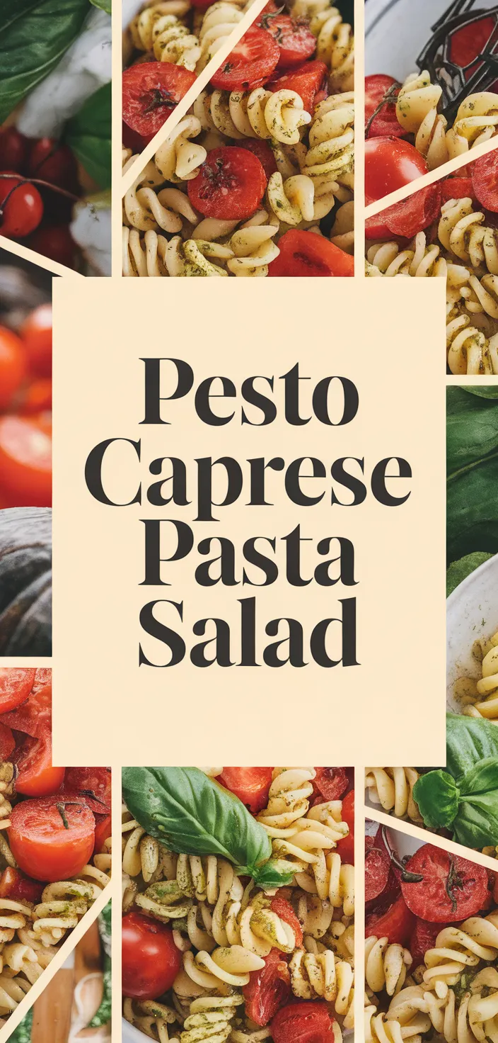 A photo of Easy And Quick Pesto Caprese Pasta Salad Recipe