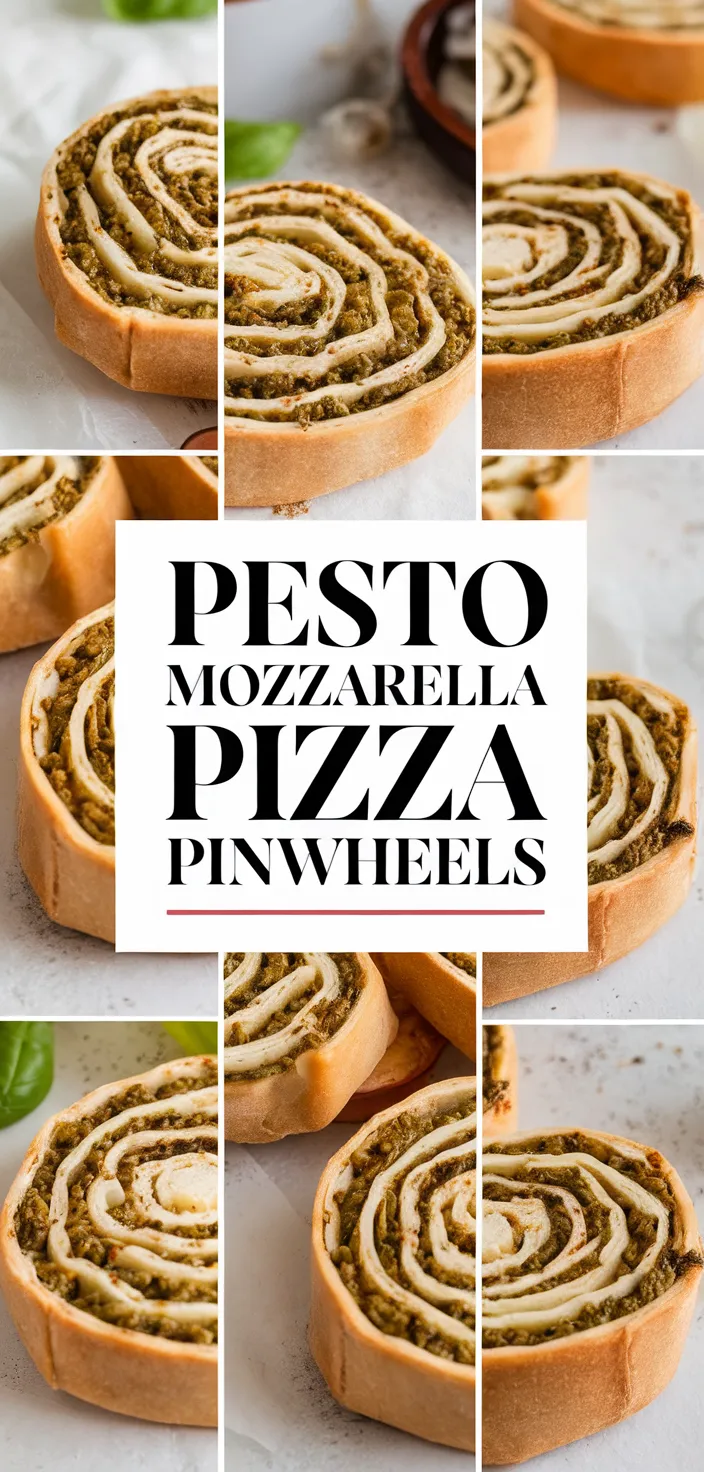 A photo of Easy Pesto Mozzarella Pizza Pinwheels Recipe