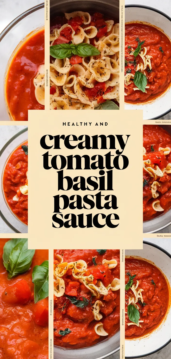 A photo of Healthy And Creamy Tomato Basil Pasta Sauce Recipe