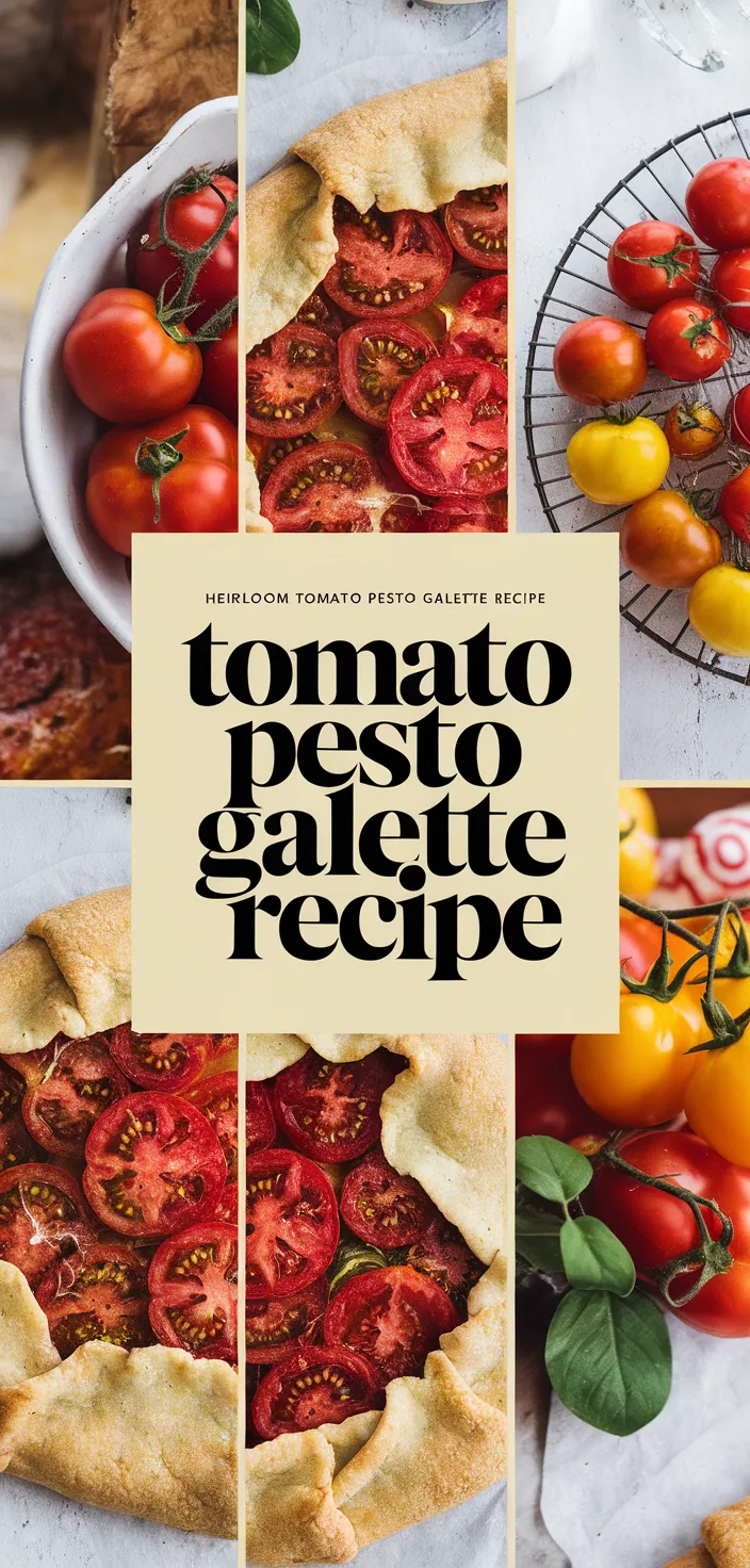 A photo of Heirloom Tomato Pesto Galette Recipe