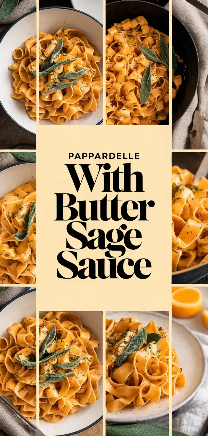 A photo of Pappardelle Pasta With Brown Butter And Sage Sauce Recipe