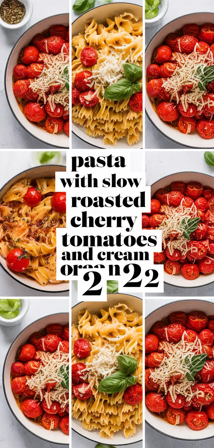 A photo of Pasta With Slow Roasted Cherry Tomatoes And Cream 2 2 Recipe