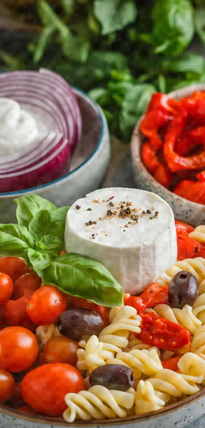 Ingredients photo for Creamy Smoked Mozzarella Pasta Salad 2 Recipe