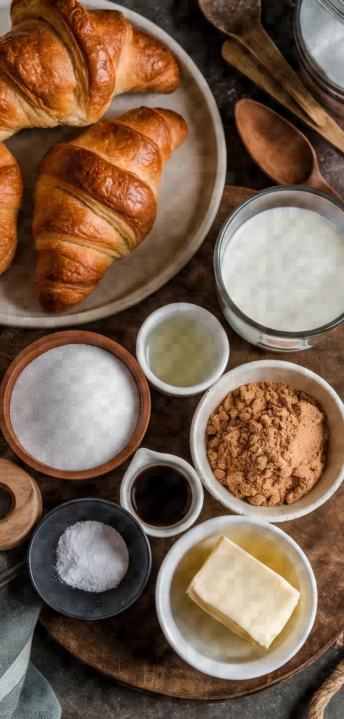 Ingredients photo for Croissant French Toast Bake Recipe