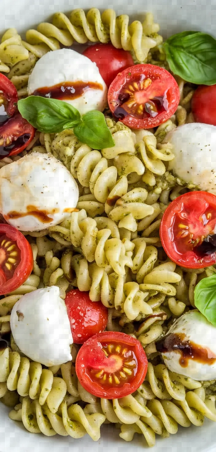 Ingredients photo for Easy And Quick Pesto Caprese Pasta Salad Recipe