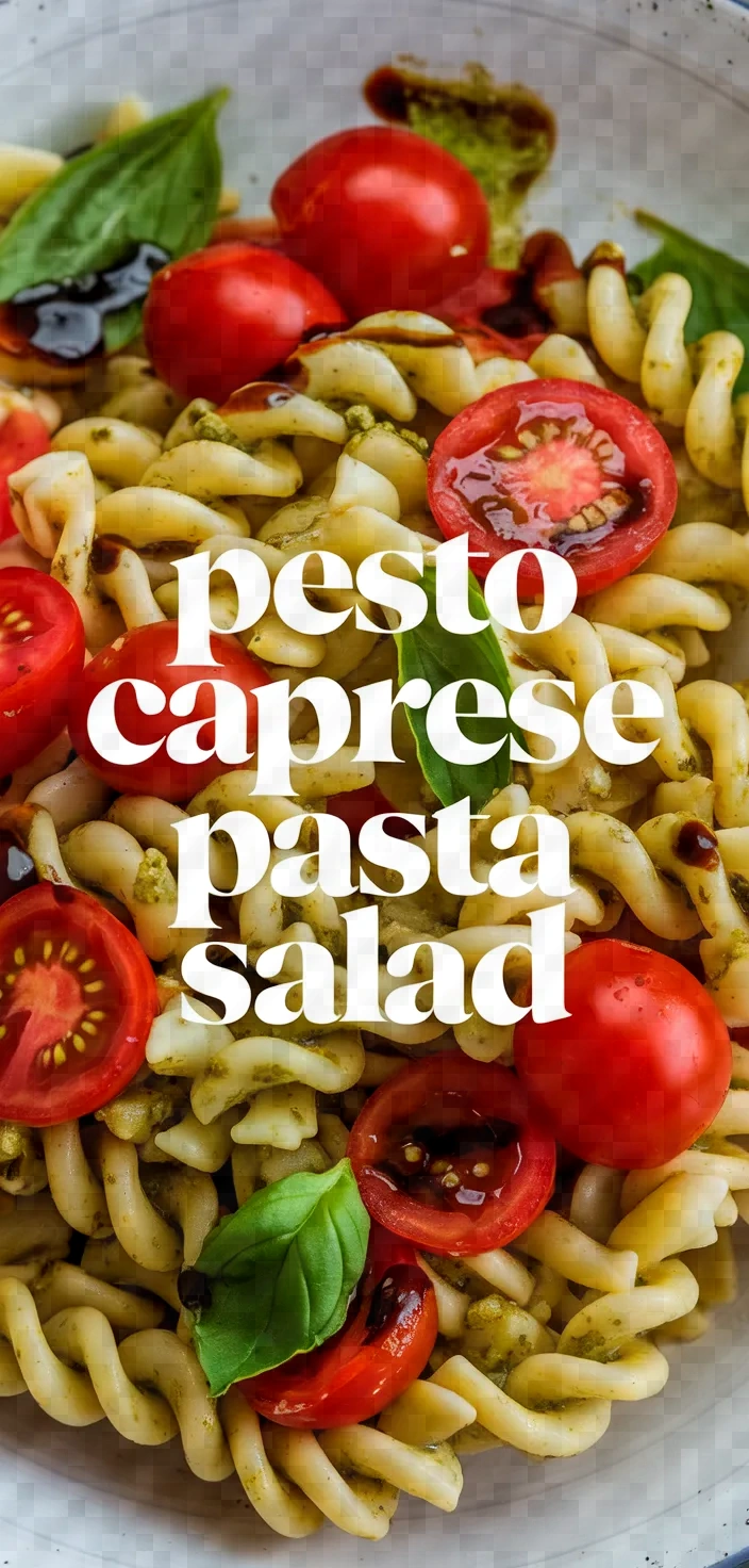 Easy And Quick Pesto Caprese Pasta Salad Recipe