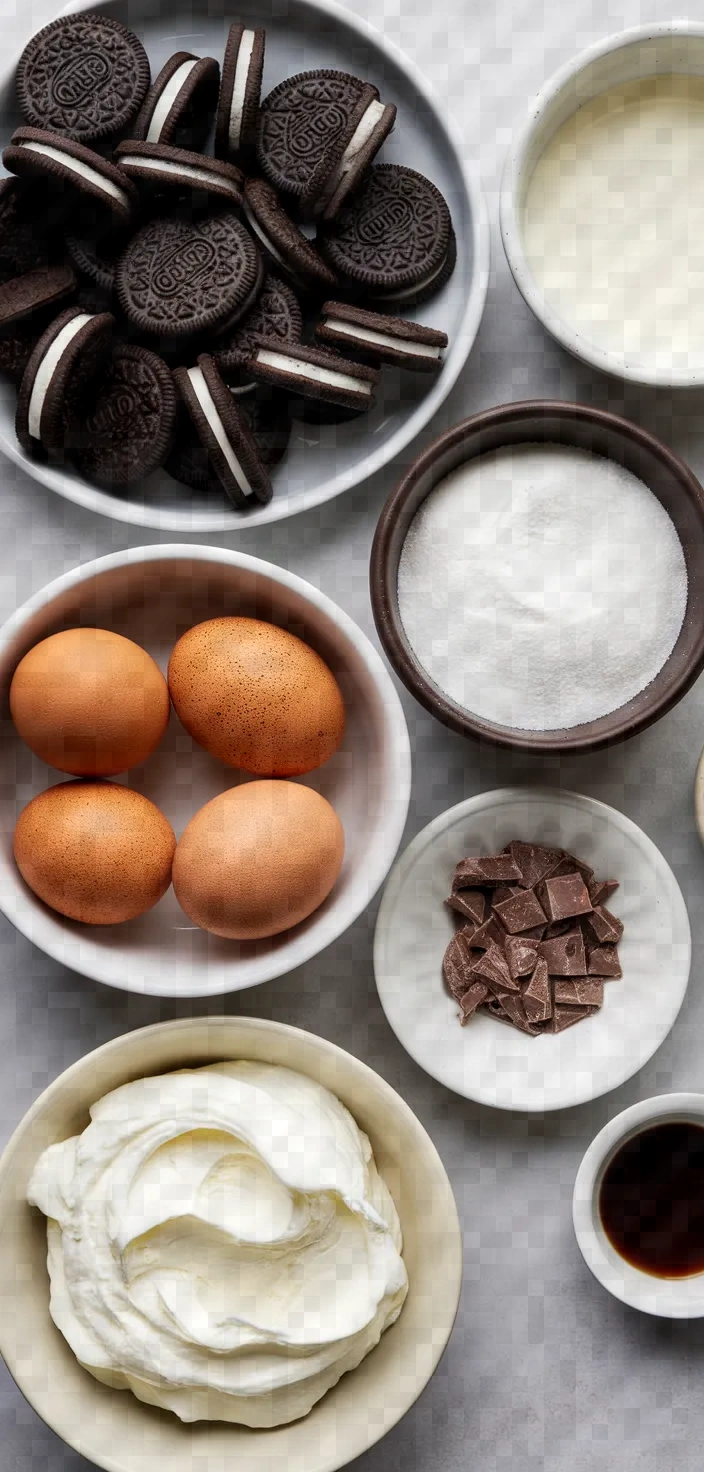 Ingredients photo for French Silk Pie With Oreo Crust Recipe