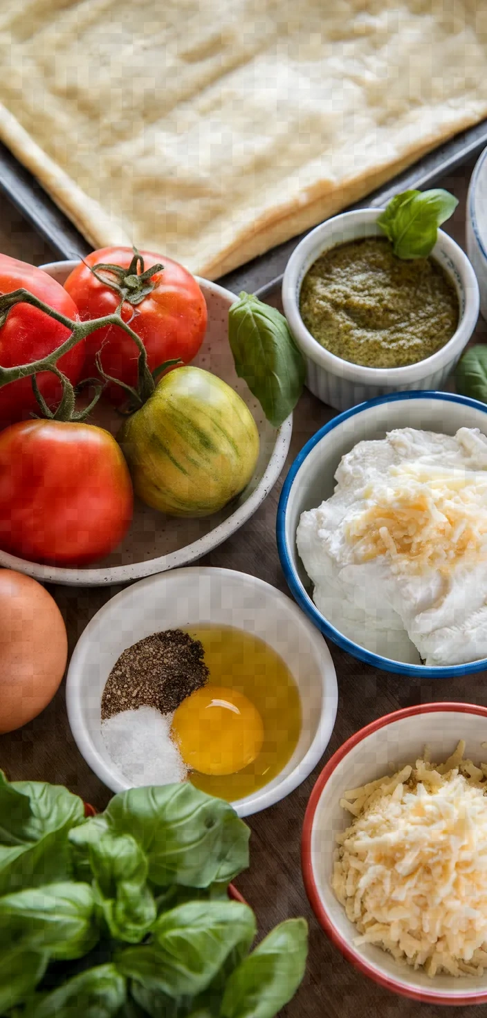 Ingredients photo for Heirloom Tomato Pesto Galette Recipe