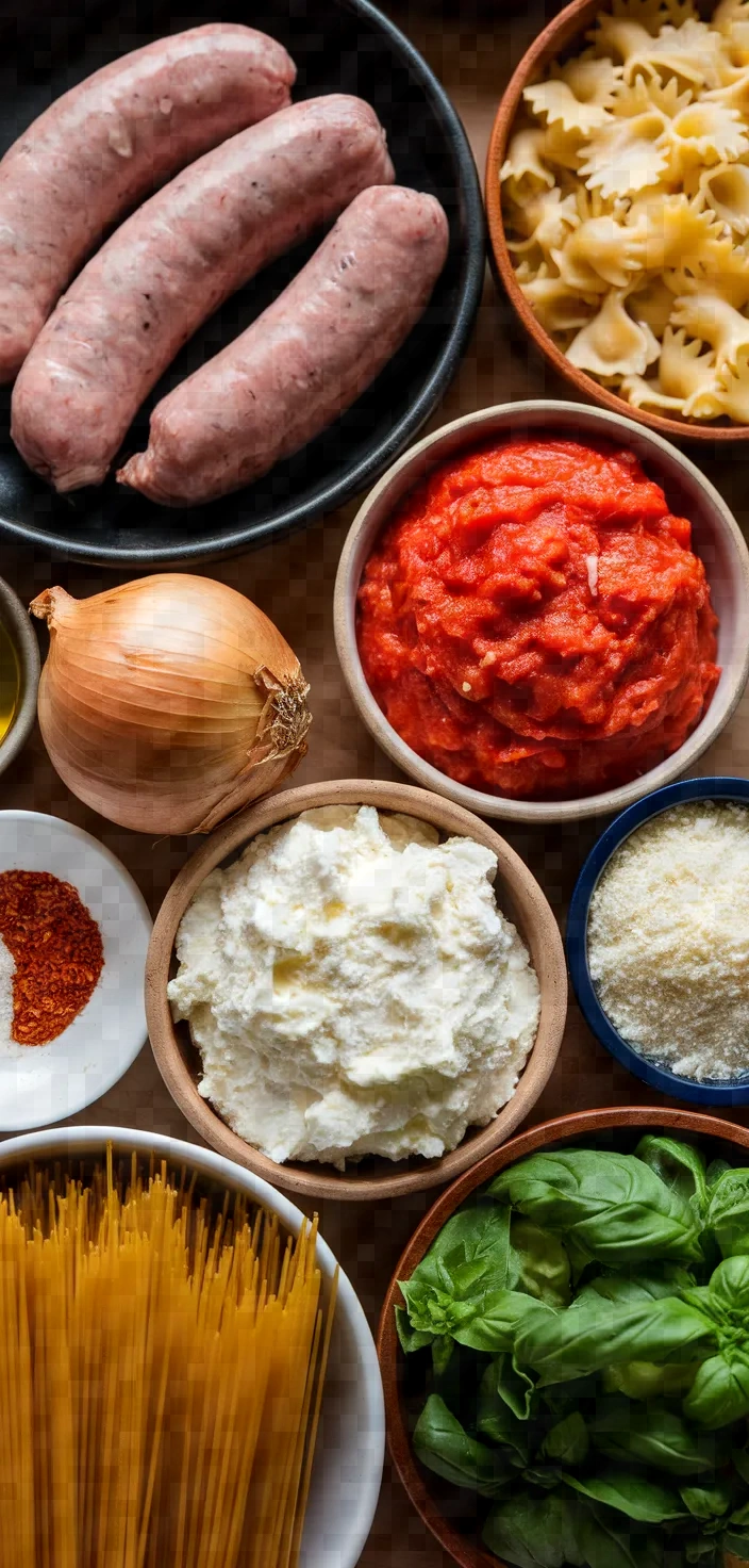 Ingredients photo for Italian Sausage Ricotta Pasta Sauce Recipe