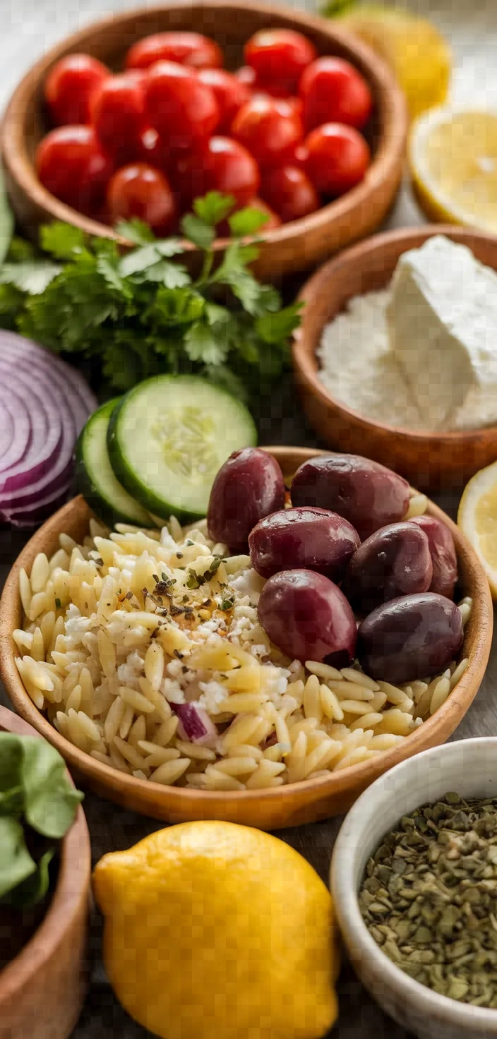 Ingredients photo for Mediterranean Orzo Pasta Recipe