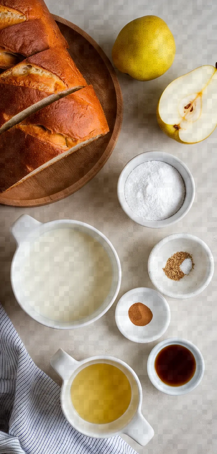 Ingredients photo for Pear Brown Sugar French Toast Bake Recipe