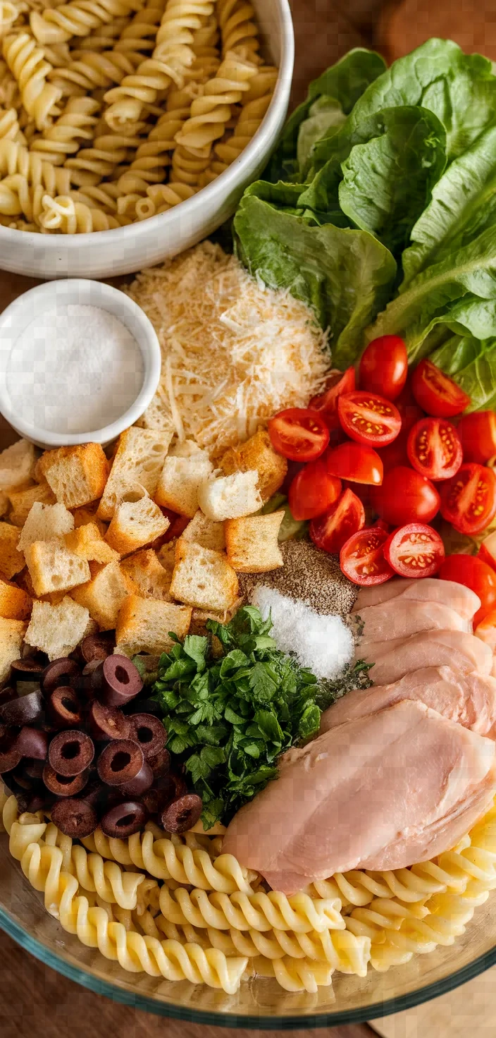 Ingredients photo for Quick And Simple Caesar Pasta Salad Recipe