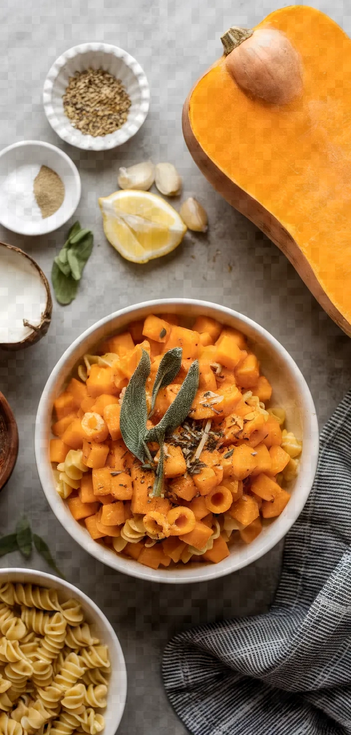 Ingredients photo for Roast Butternut Squash Pasta Sauce Vegan Recipe