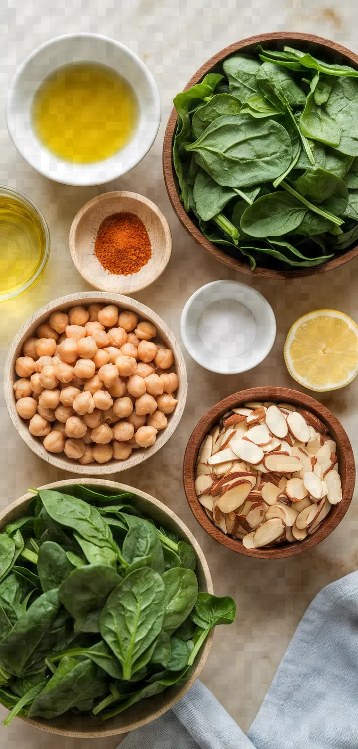 Ingredients photo for Sauteed Chickpeas Spinach Spanish Recipe