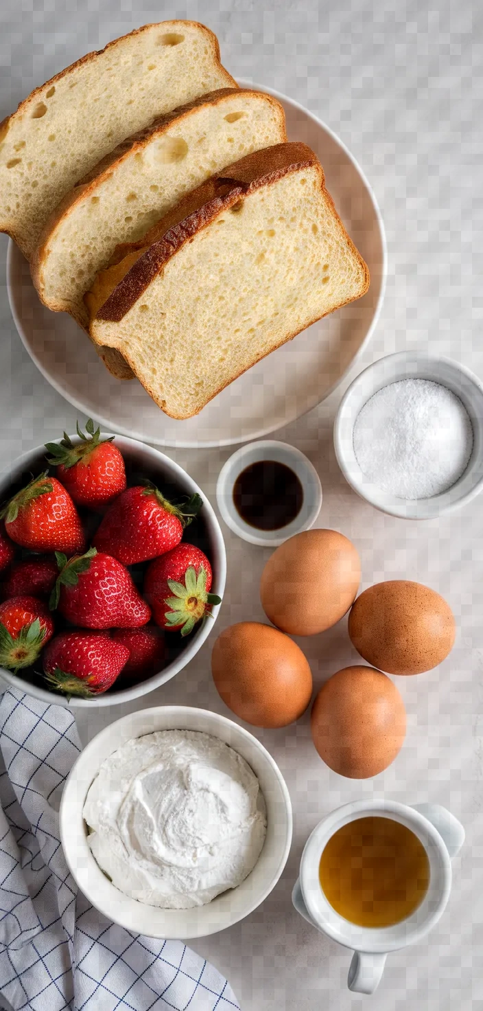 Ingredients photo for Strawberry Stuffed French Toast Recipe