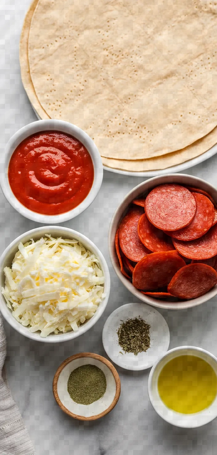 Ingredients photo for Tortilla Pizza Recipe