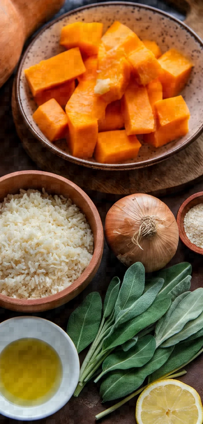 Ingredients photo for Vegan Butternut Squash Risotto Recipe