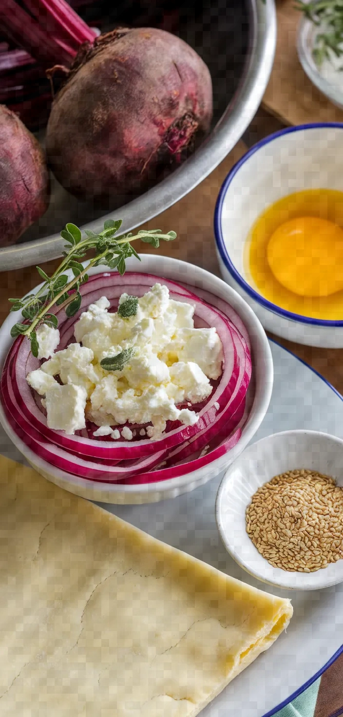 Ingredients photo for Beetroot And Feta Tartlets Recipe