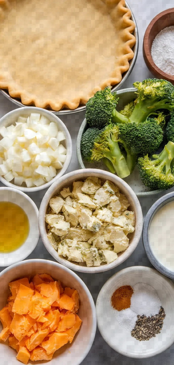 Ingredients photo for Broccoli Stilton Quiche Recipe