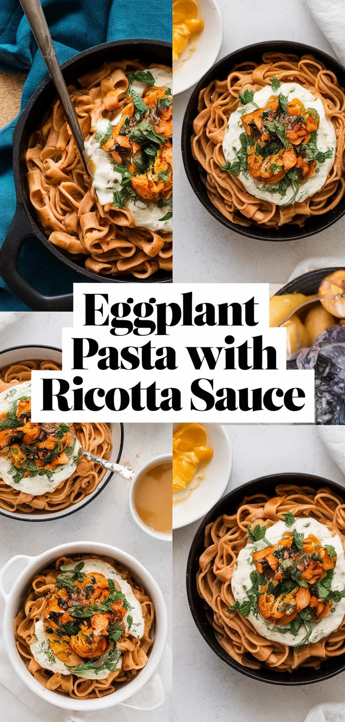 A photo of Creamy Eggplant Pasta With Tomato Ricotta Sauce Recipe