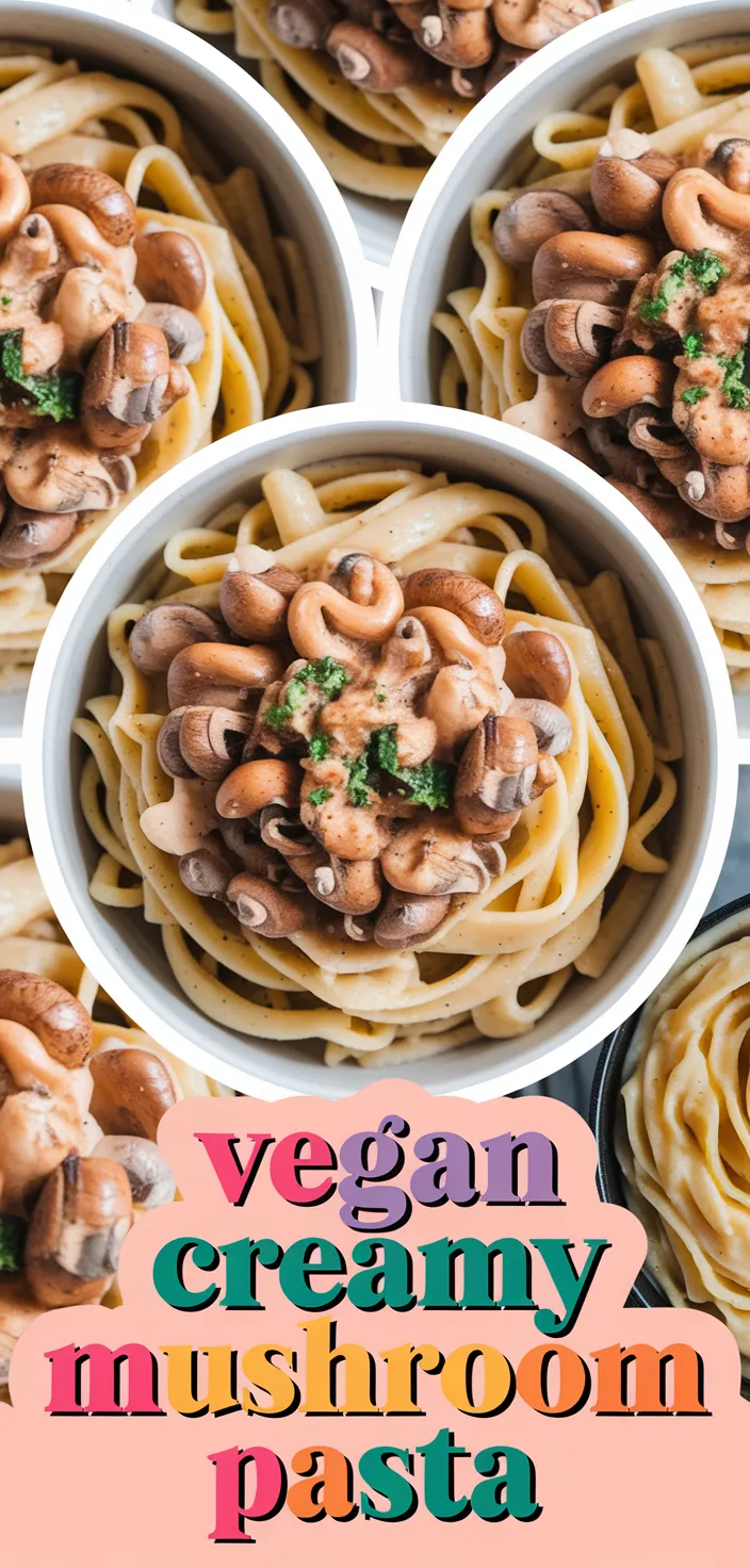 A photo of Creamy Vegan Mushroom Pasta Recipe