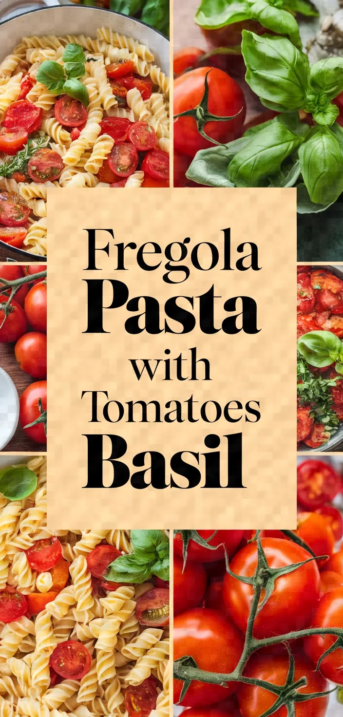 A photo of Fregola Pasta W Cherry Tomatoes Basil Recipe