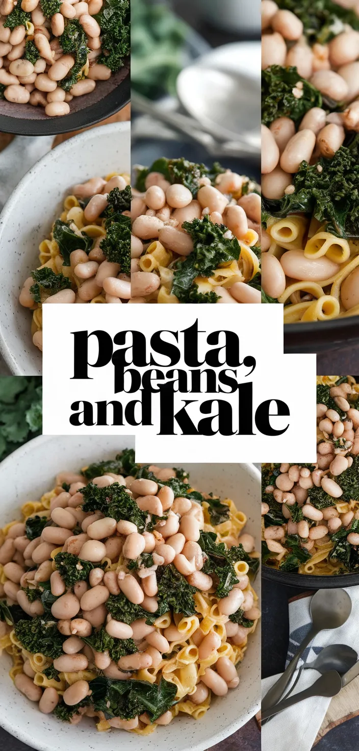 A photo of Pasta With White Beans And Kale Recipe