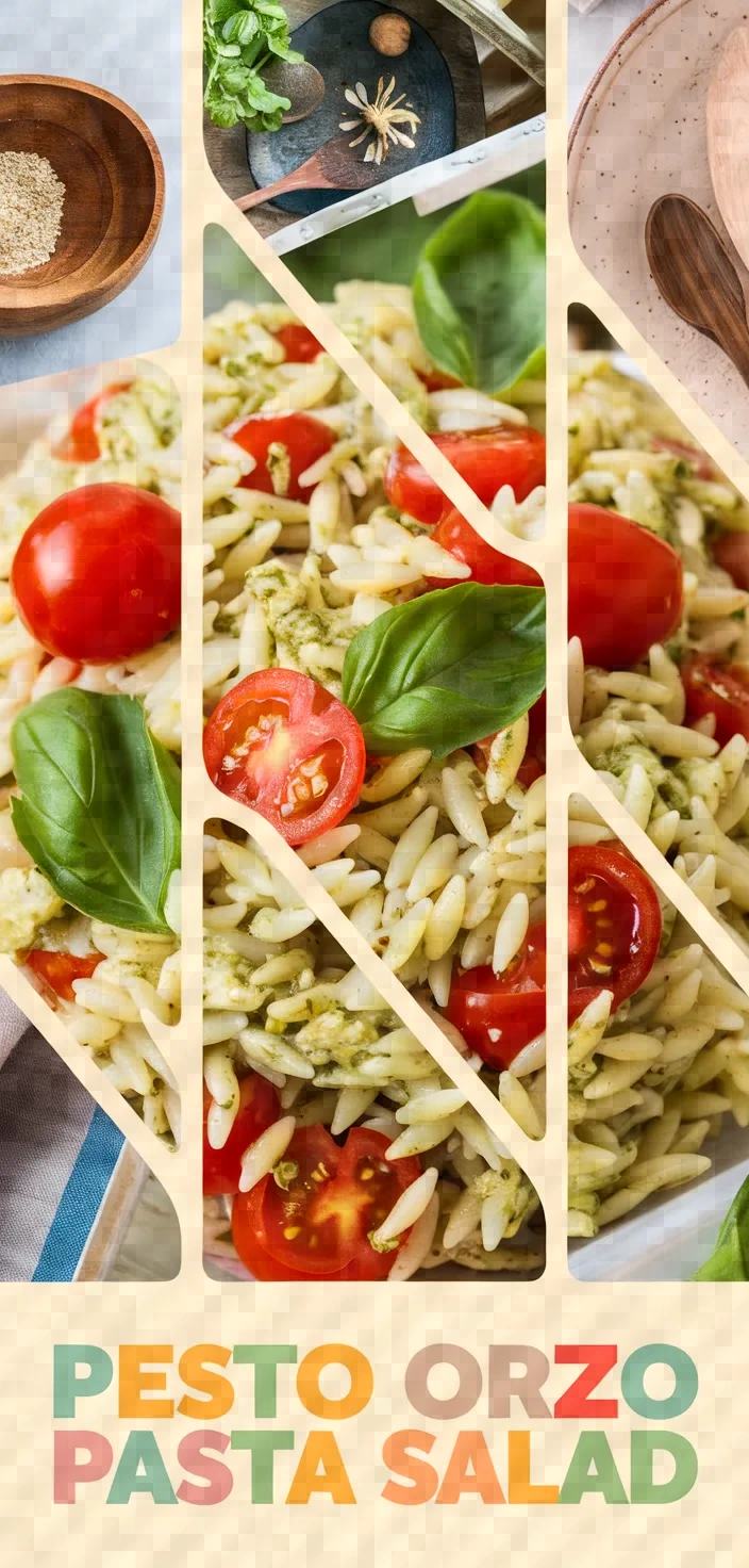 A photo of Pesto Orzo Pasta Salad Recipe