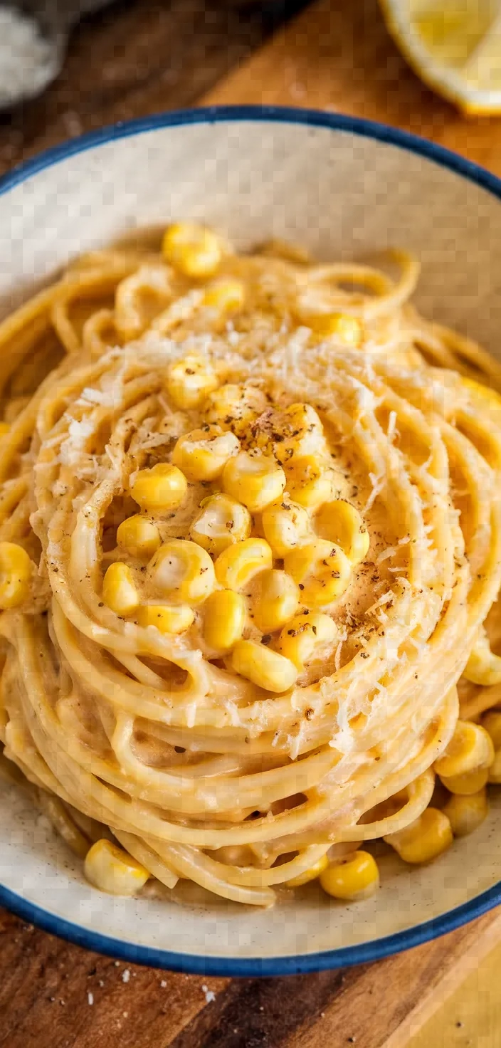 Ingredients photo for Creamy Corn Pasta Recipe