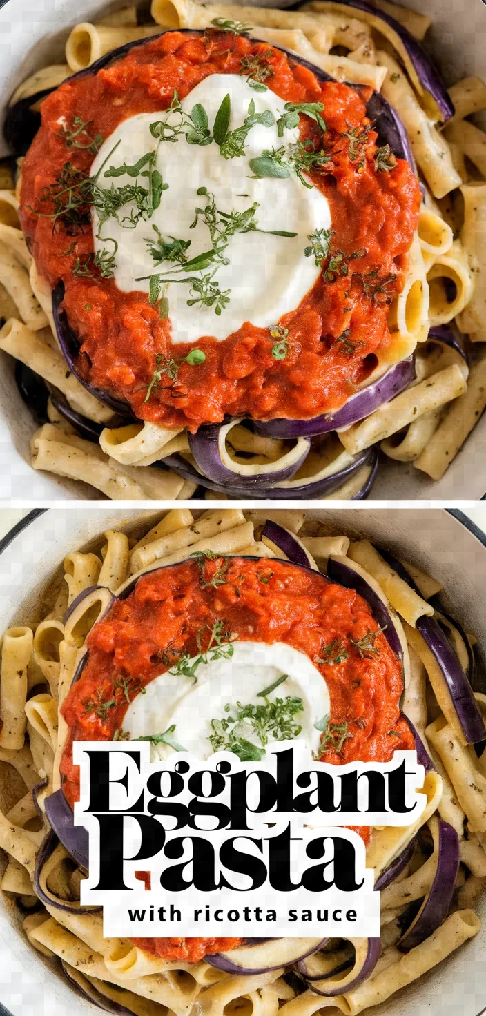 Creamy Eggplant Pasta With Tomato Ricotta Sauce Recipe