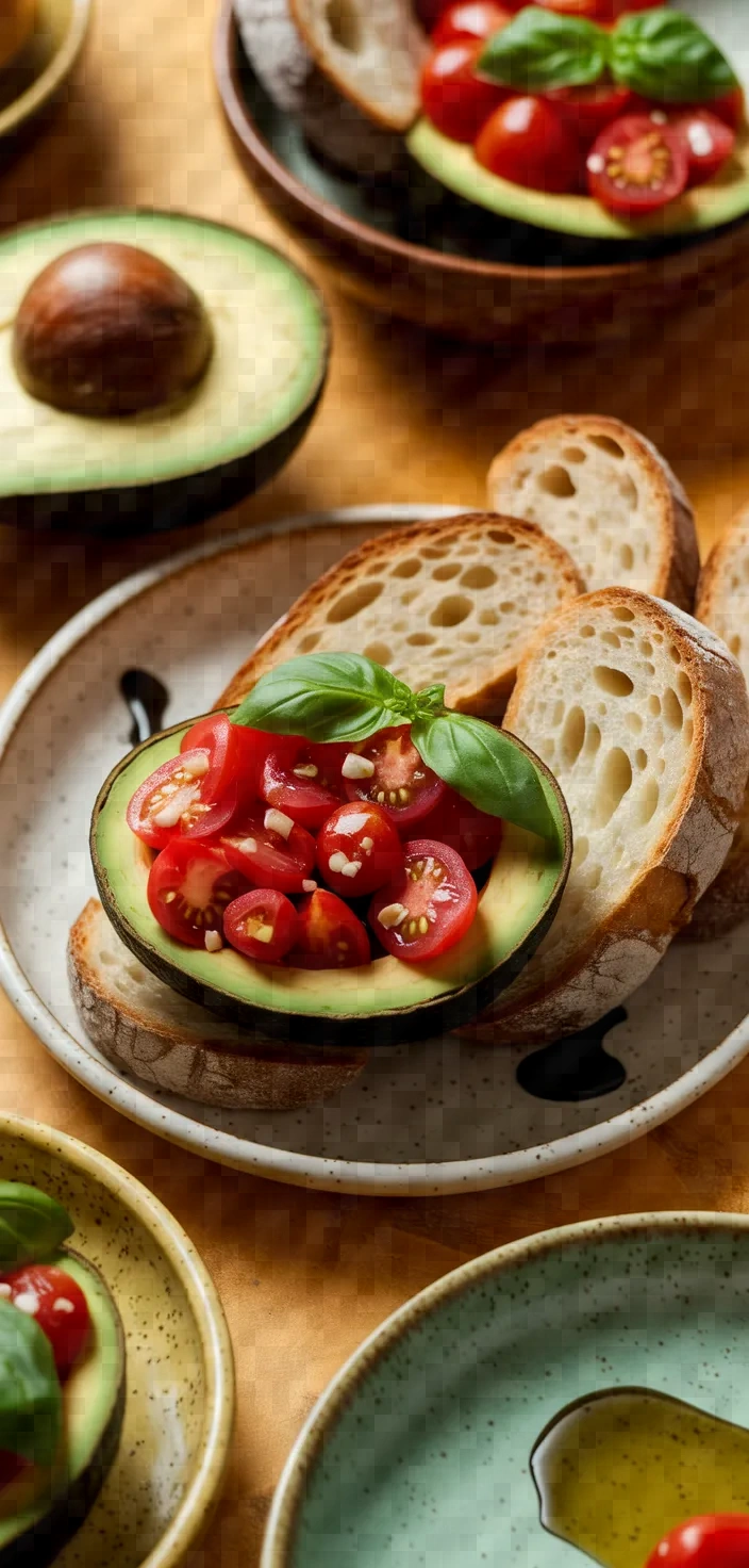 Ingredients photo for Easy Vegan Bruschetta Avocado Recipe