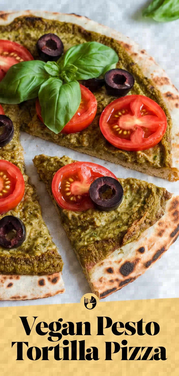 Easy Vegan Pesto Tortilla Pizza Recipe