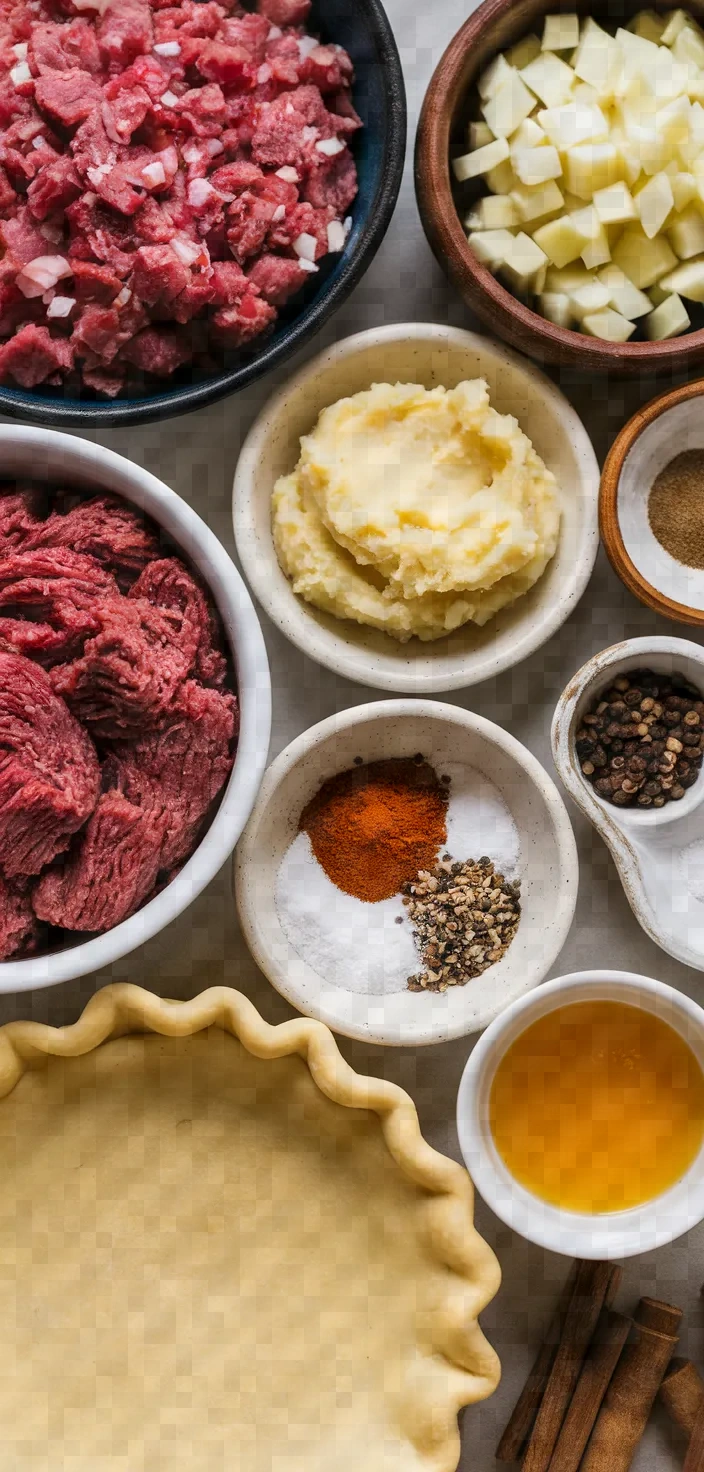 Ingredients photo for French Canadian Meat Pie Tourtiere Recipe