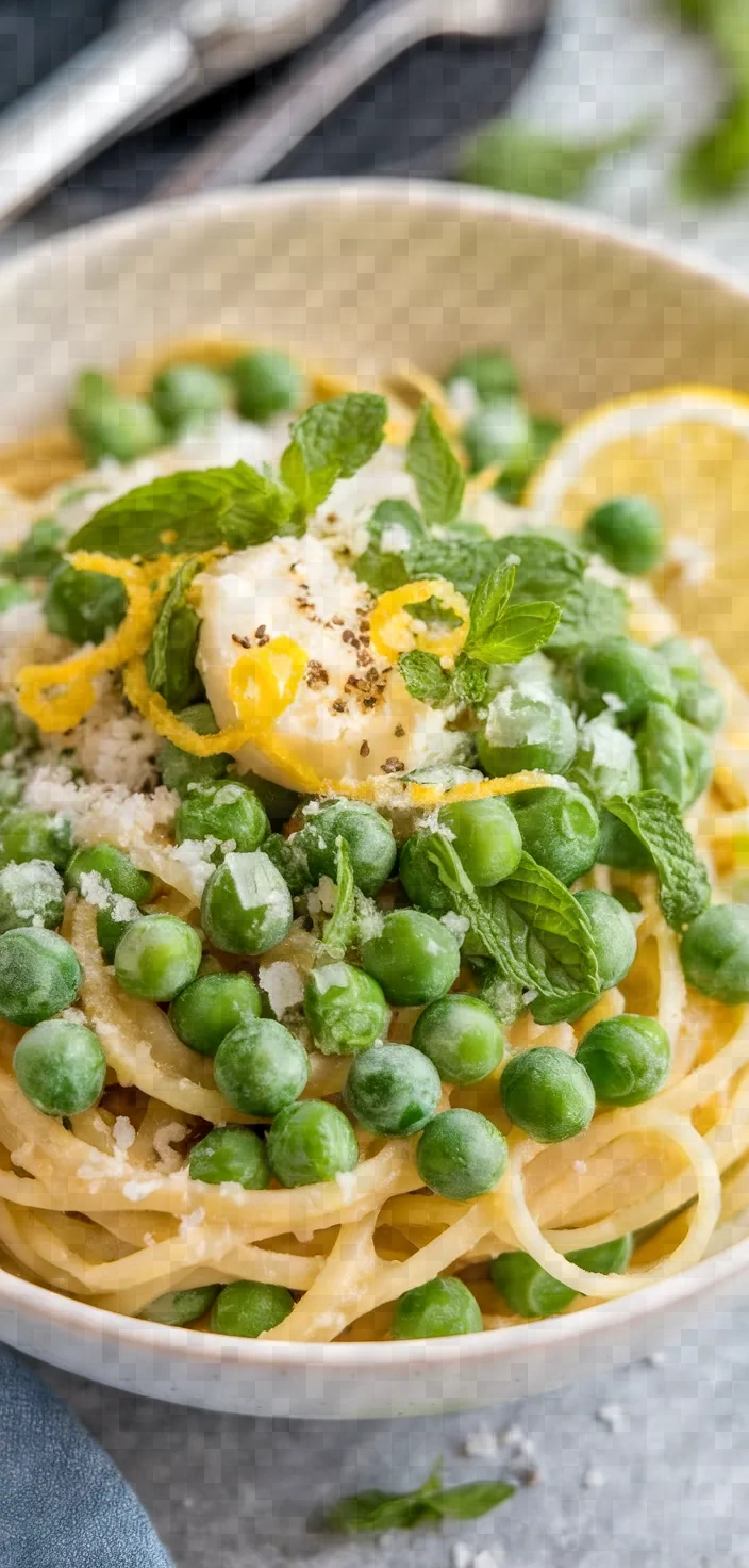 Ingredients photo for Green Pea Pasta With Mint Recipe