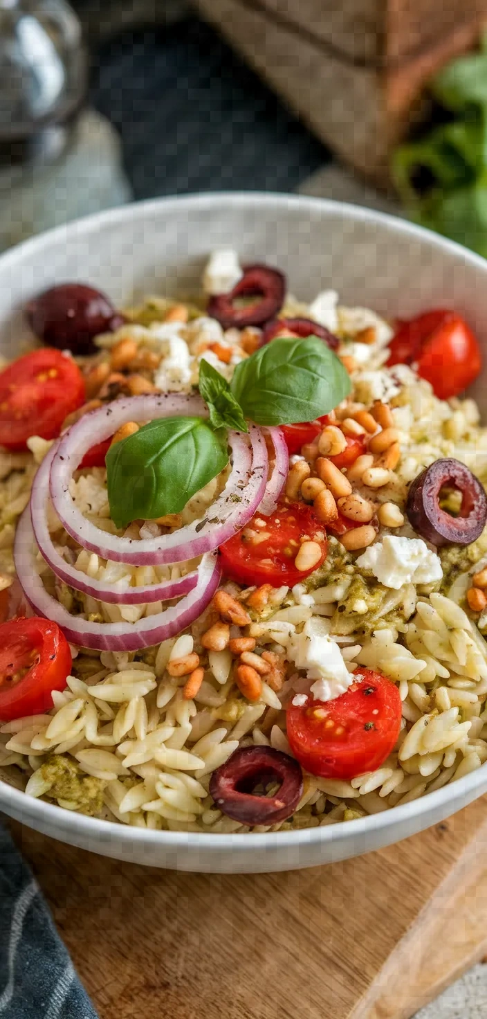 Ingredients photo for Pesto Orzo Pasta Salad Recipe