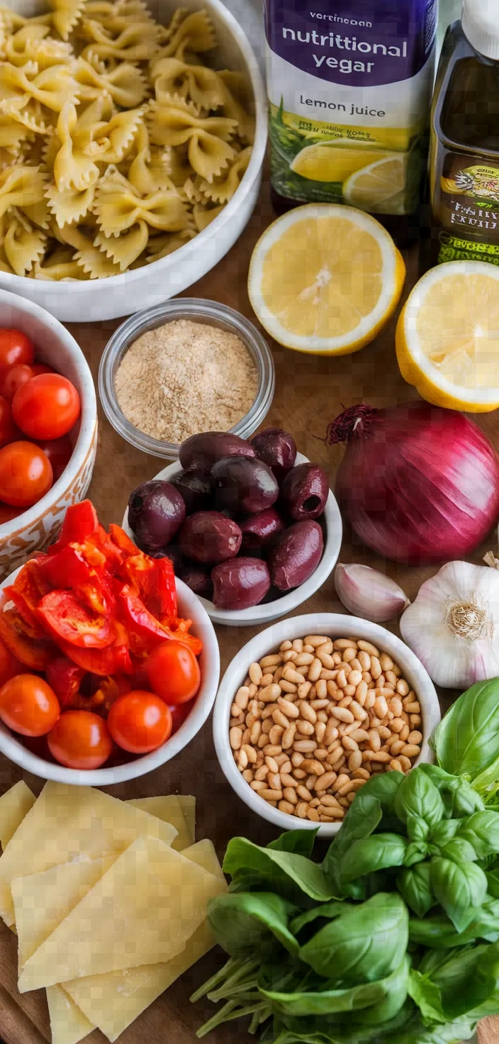 Ingredients photo for Vegan Pesto Pasta Salad Recipe