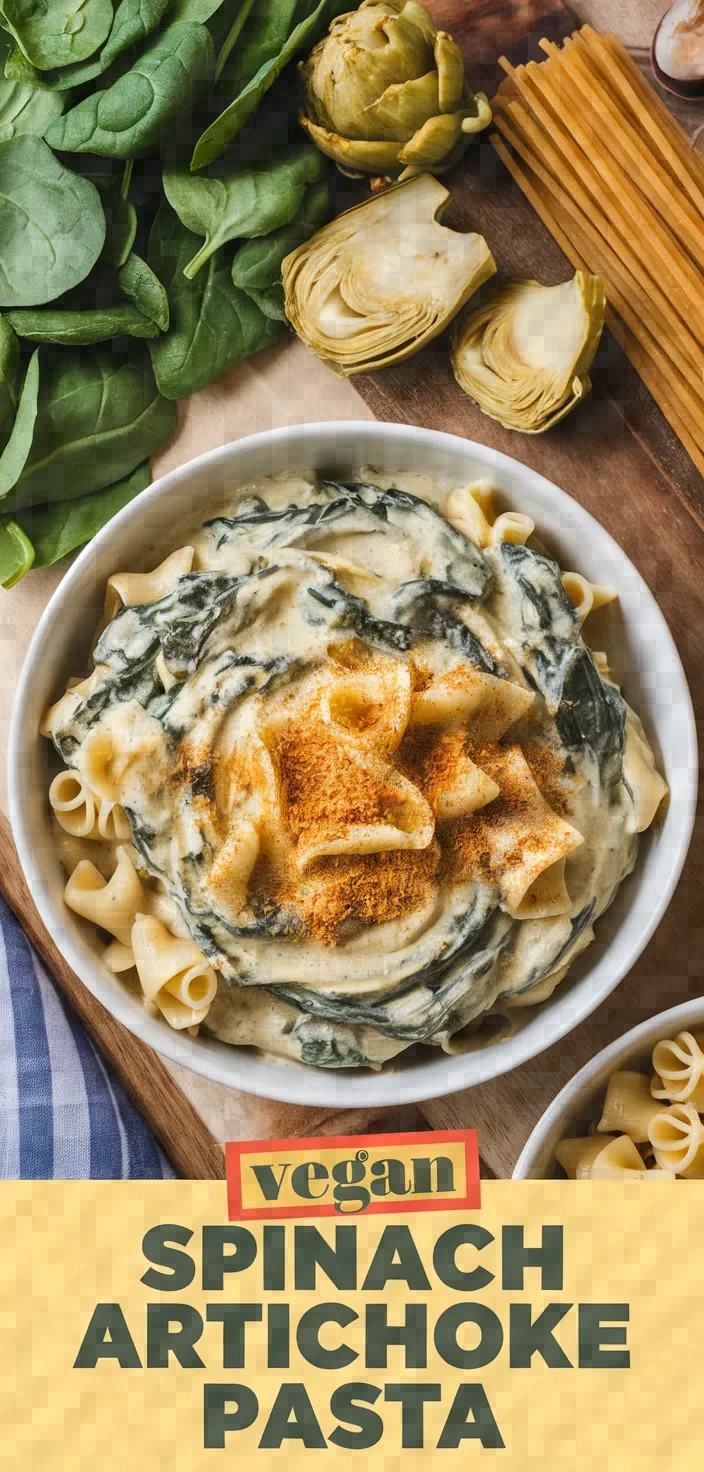 Vegan Spinach Artichoke Pasta Recipe